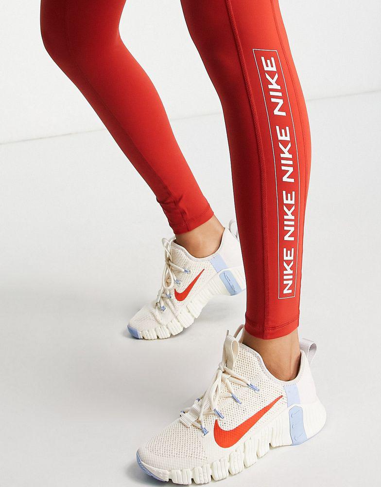 Nike Training Pro Dri-FIT graphic mid rise leggings in red商品第2张图片规格展示