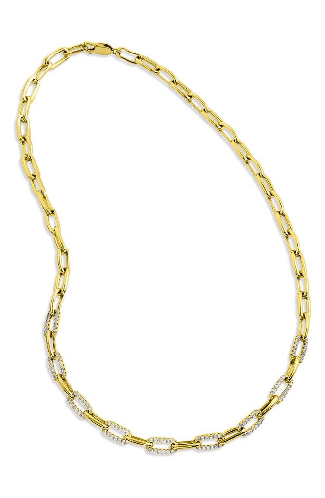 SAVVI CIE JEWELS 18K Gold Micro Pave Link Necklace商品第1张图片规格展示
