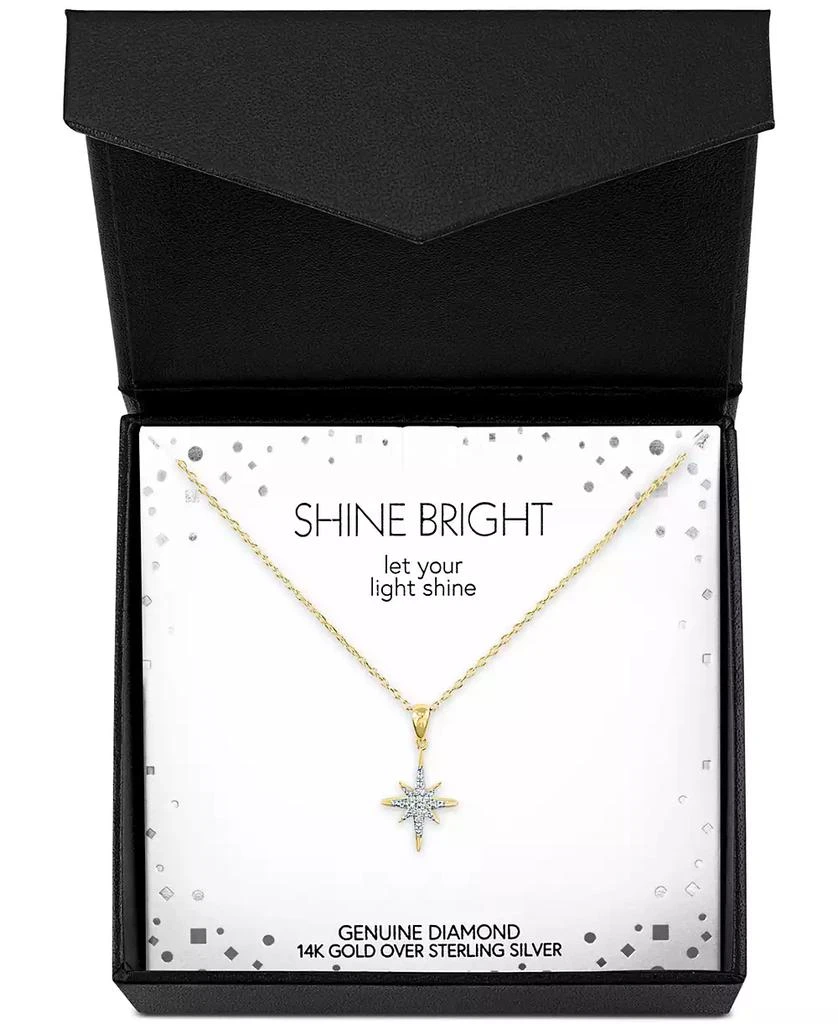 商品Macy's|Diamond Accent Star Pendant Necklace in 14k Gold-Plated Sterling Silver, 16" + 2" extender,价格¥188,第3张图片详细描述