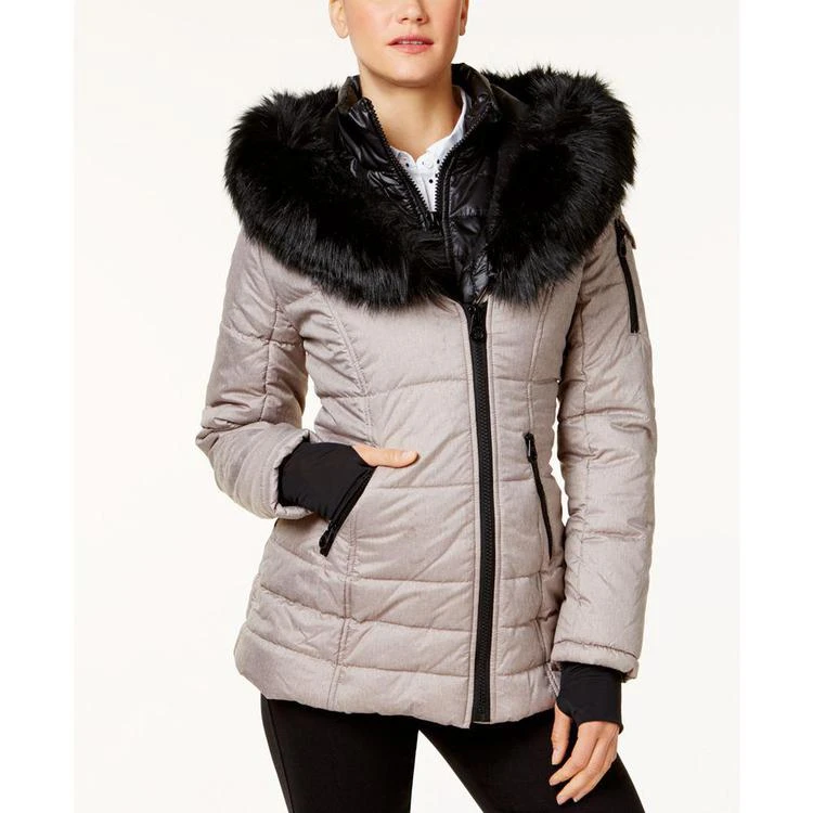 商品Laundry by Shelli Segal|Faux-Fur-Collar Puffer Coat,价格¥748,第1张图片