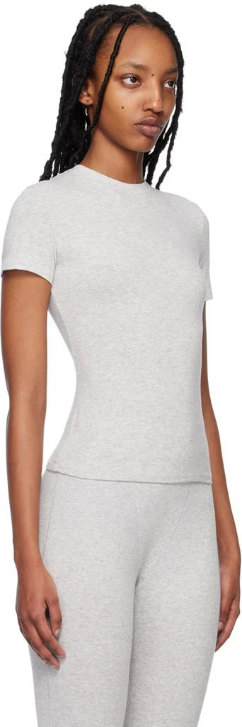 商品SKIMS|Gray Cotton Jersey T-Shirt,价格¥387,第2张图片详细描述