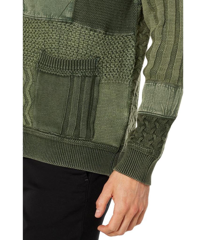 商品John Varvatos|Francis Long Sleeve Mixed Texture Patchwork Cardigan Y2215Y2,价格¥1344,第5张图片详细描述