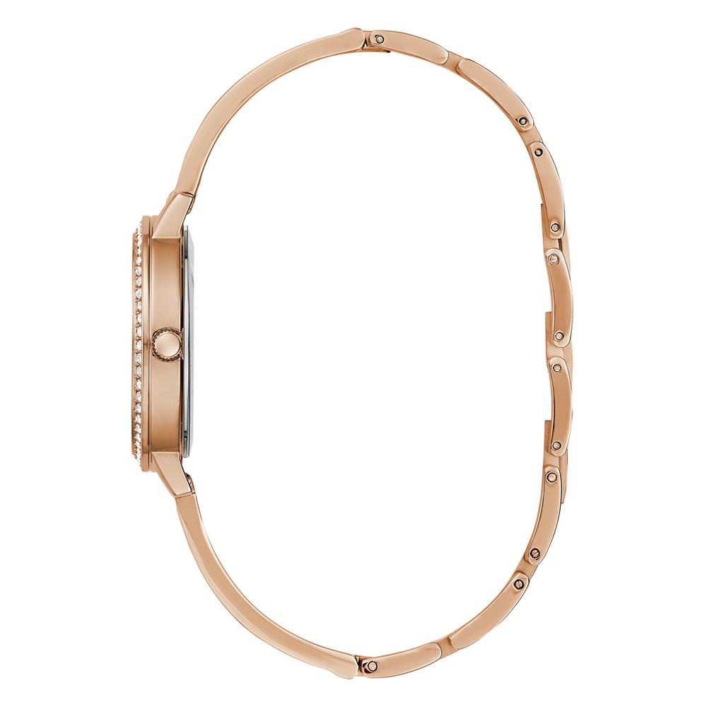 商品GUESS|Women's Glitz Rose Gold-tone Stainless Steel Bracelet Watch 32mm,价格¥1085,第4张图片详细描述