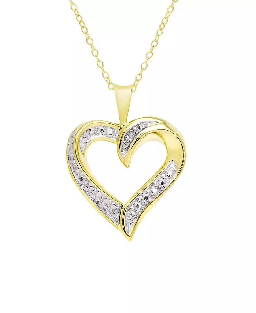 商品Macy's|Diamond Accent Gold-plated Open Heart Pendant Necklace,价格¥143,第1张图片