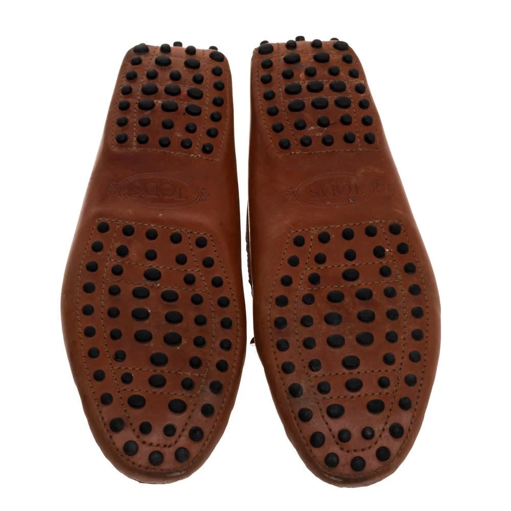 Tod's Brown Leather Bow Slip On Loafers Size 37.5 商品