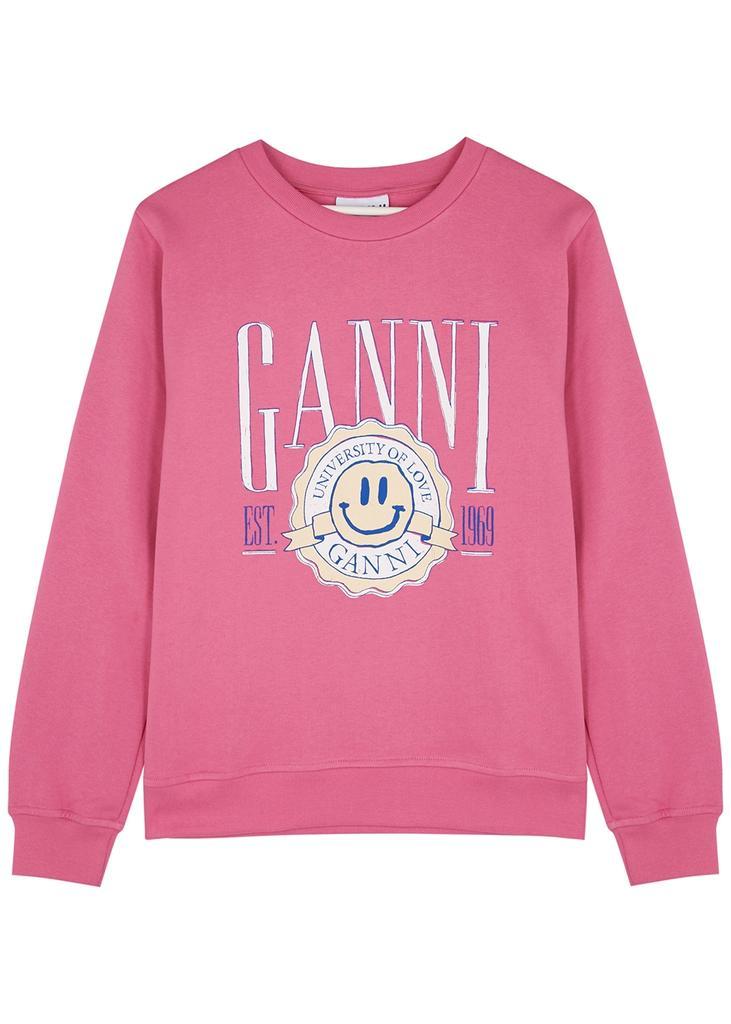 商品Ganni|Pink printed cotton sweatshirt,价格¥1249,第1张图片