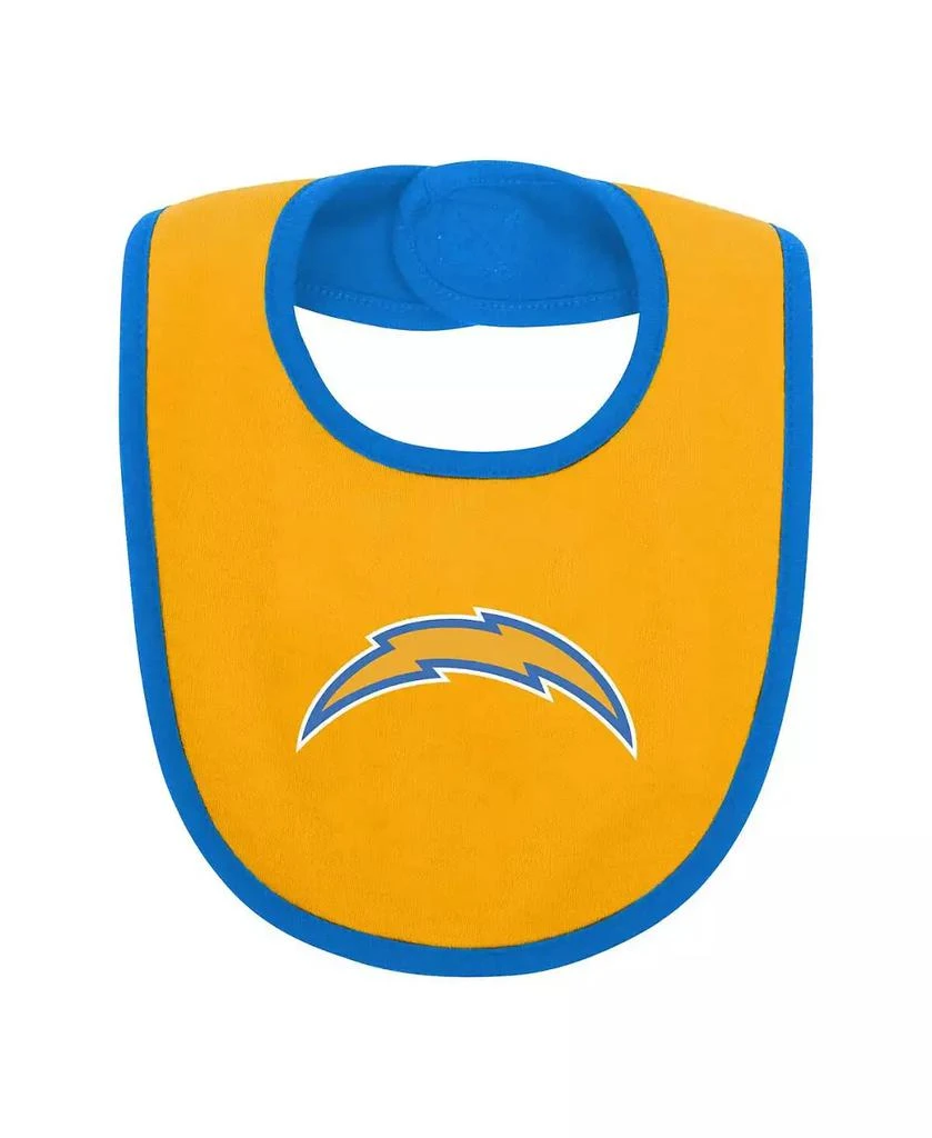 商品Outerstuff|Baby Boys and Girls Powder Blue, Gold Los Angeles Chargers Home Field Advantage Three-Piece Bodysuit, Bib and Booties Set,价格¥247,第4张图片详细描述