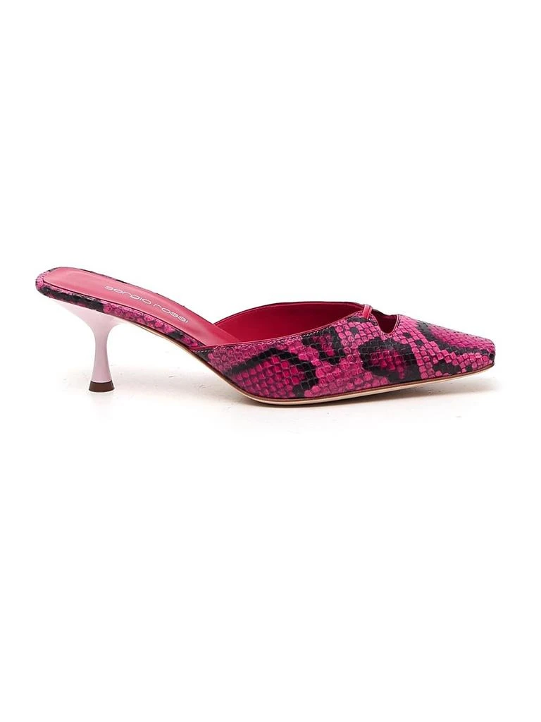 商品Sergio Rossi|Sergio Rossi Embossed Squared-Toe Mules,价格¥2188,第1张图片