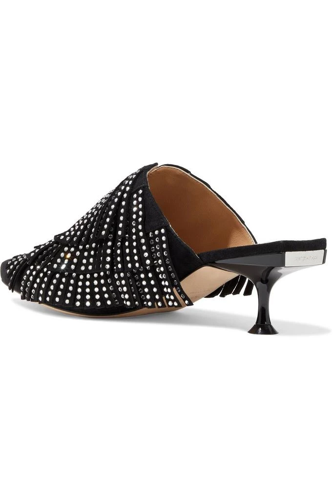 商品Sergio Rossi|Crystal-embellished fringed suede mules,价格¥2167,第3张图片详细描述