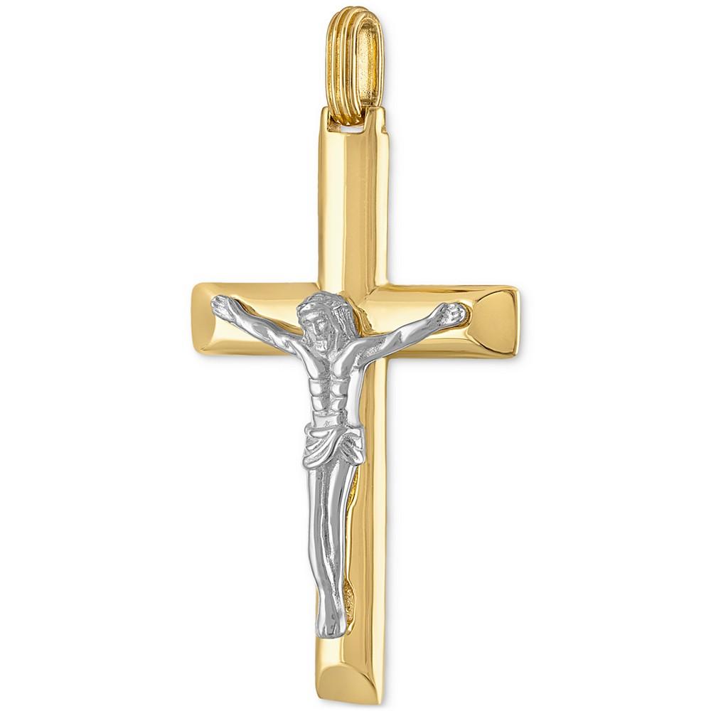 Two-Tone Crucifix Pendant in Sterling Silver & 14k Gold-Plate, Created for Macy's商品第2张图片规格展示