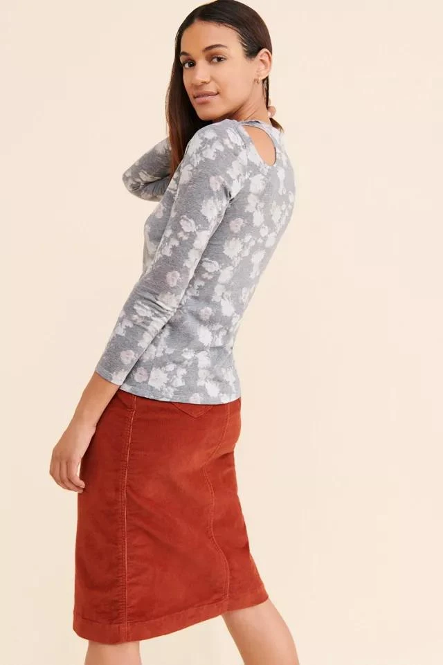 商品Chaser|Chaser Floral Cut Out Long Sleeve Tee,价格¥112,第3张图片详细描述