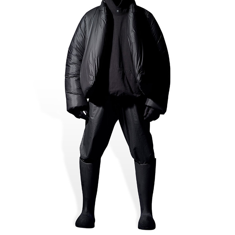 【预售3-7天】Balenciaga/巴黎世家 22年秋冬新款 YEEZY GAP联名系列 男女同款黑色弹力尼龙蜡面材料夹克外套720930TMO901000商品第3张图片规格展示