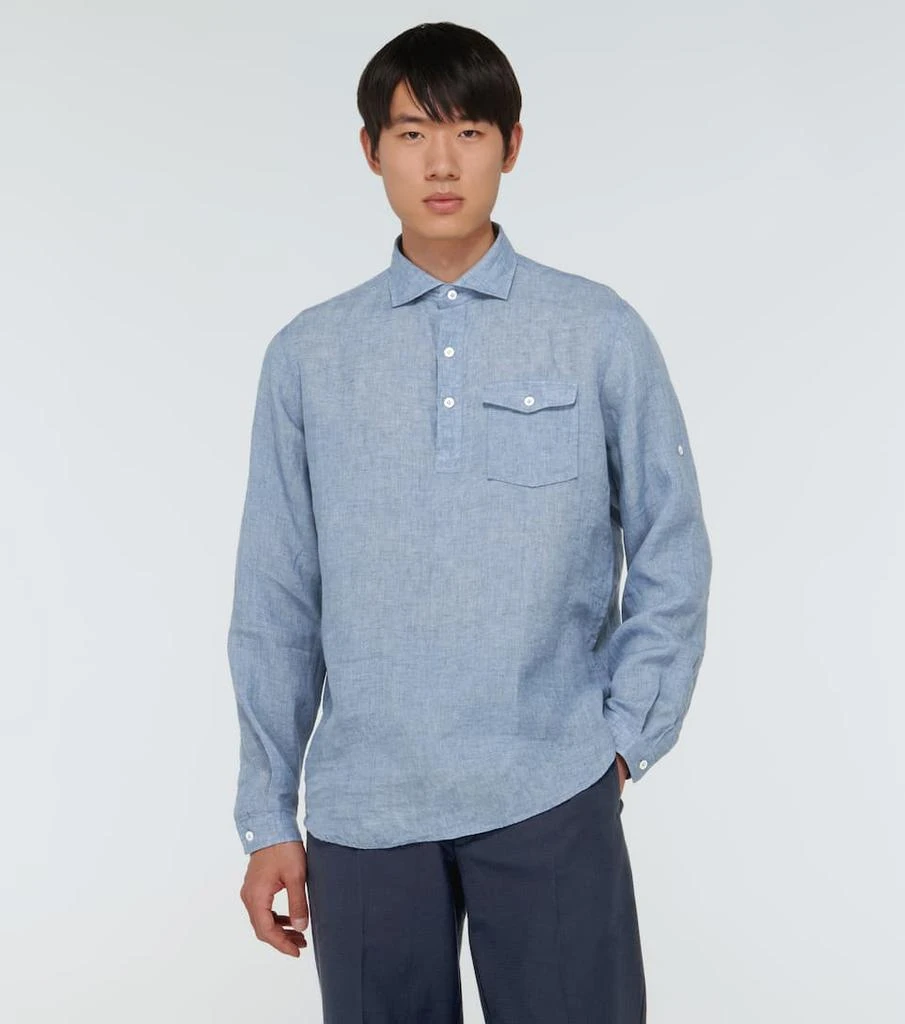 商品LARDINI|亚麻长袖衬衫,价格¥1219,第3张图片详细描述