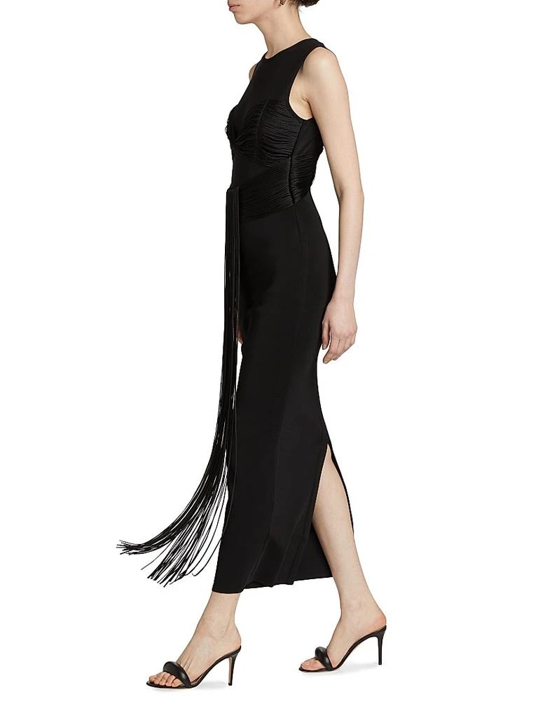 商品Herve Leger|Nina Mesh Paneled Fringe Gown,价格¥5296,第4张图片详细描述