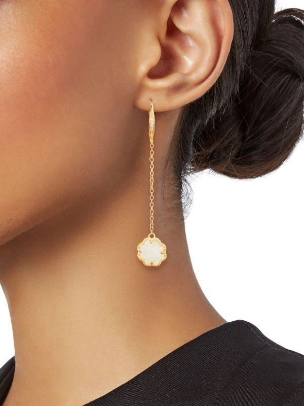 商品Sterling Forever|14K Goldplated, Mother-Of-Pearl & Cubic Zirconia Drop Earrings,价格¥199,第2张图片详细描述