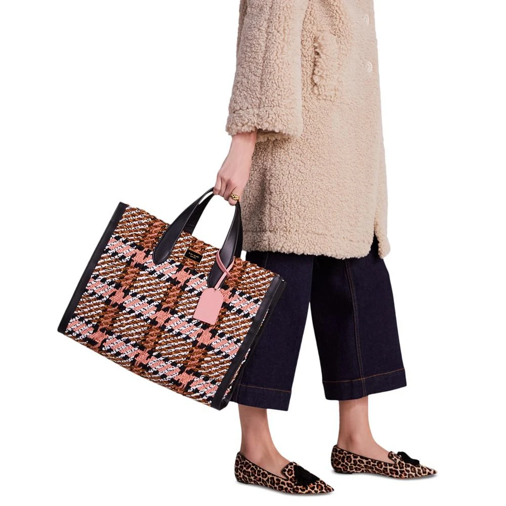 Manhattan Plaid Chunky Woven Fabric Large Tote 商品