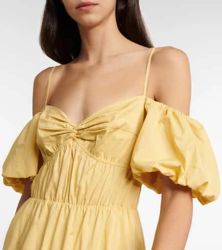 商品Vince|Puff-sleeve cotton midi dress,价格¥2023,第4张图片详细描述