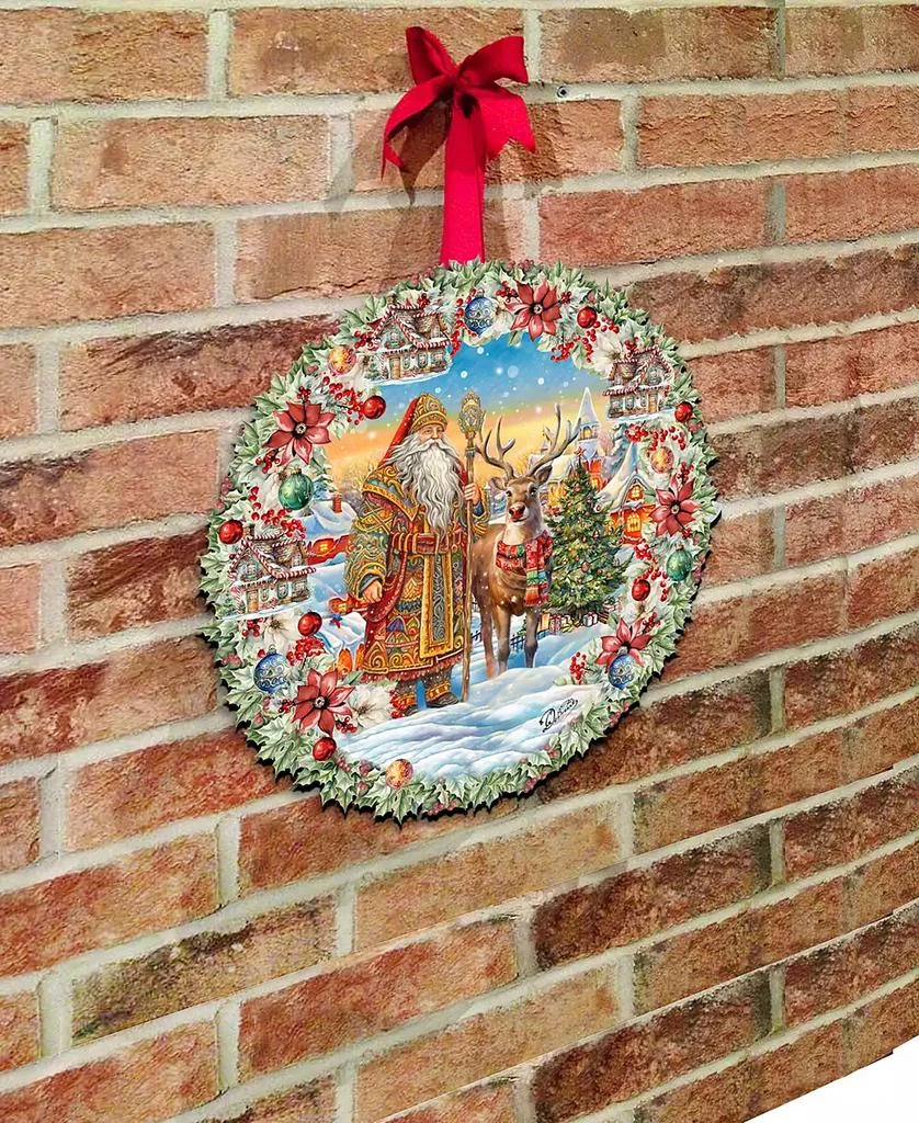 商品Designocracy|Santa's Magical Cottage Christmas Wooden Door Decor Wall Decor G. DeBrekht,价格¥1099,第5张图片��详细描述