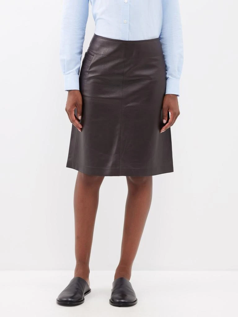 商品Studio Nicholson|Tumba leather pencil skirt,价格¥8672,第1张图片