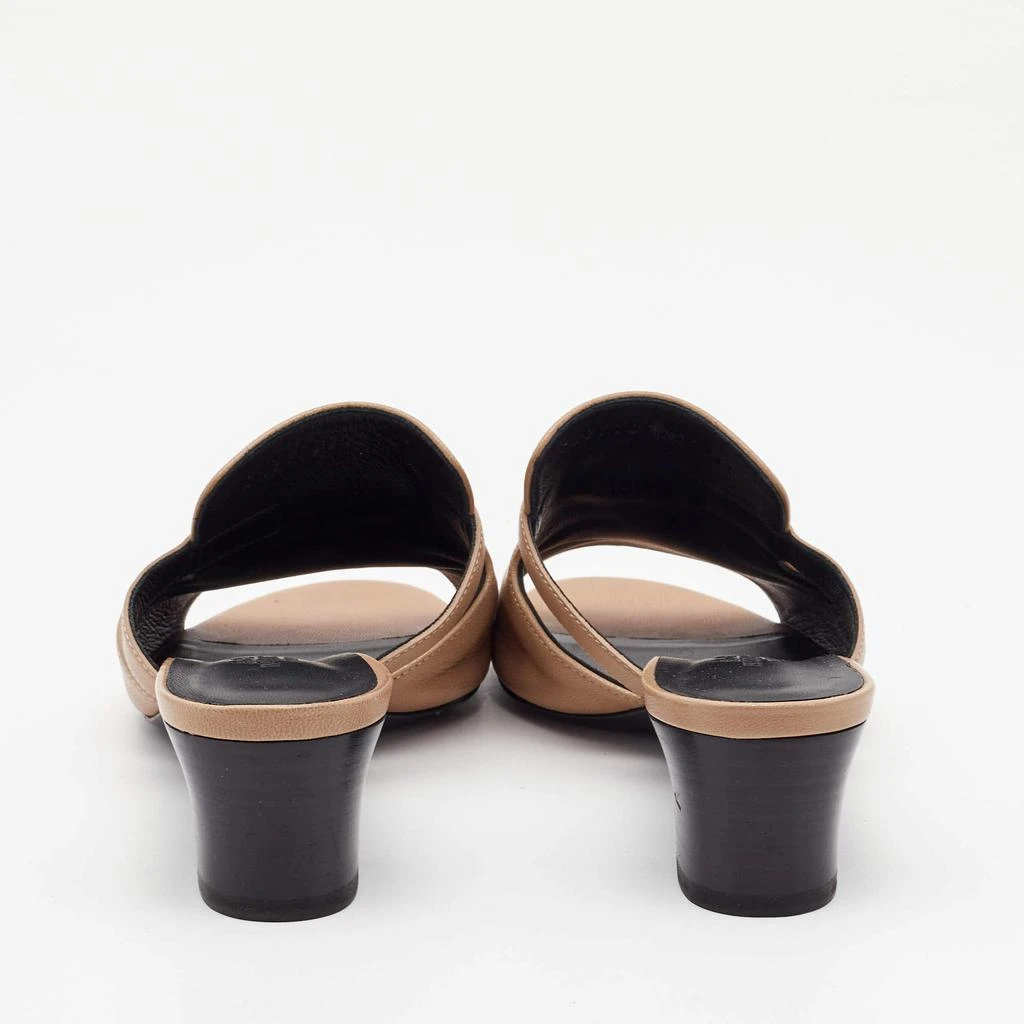 商品[二手商品] Hermes|Hermes Beige Leather Giulia Slides Size 38,价格¥10149,第5张图片详细描述