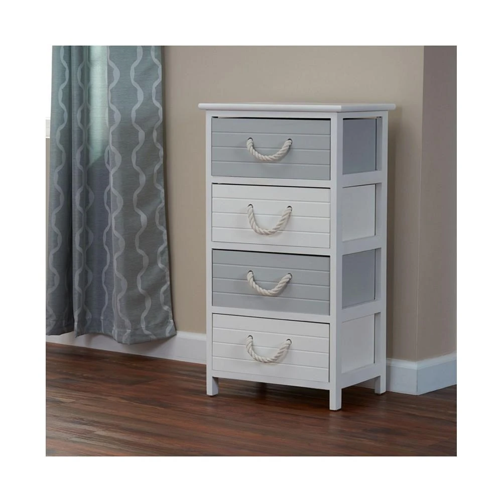 Household Essential Seaside 4-Drawer Storage Side Table 商品