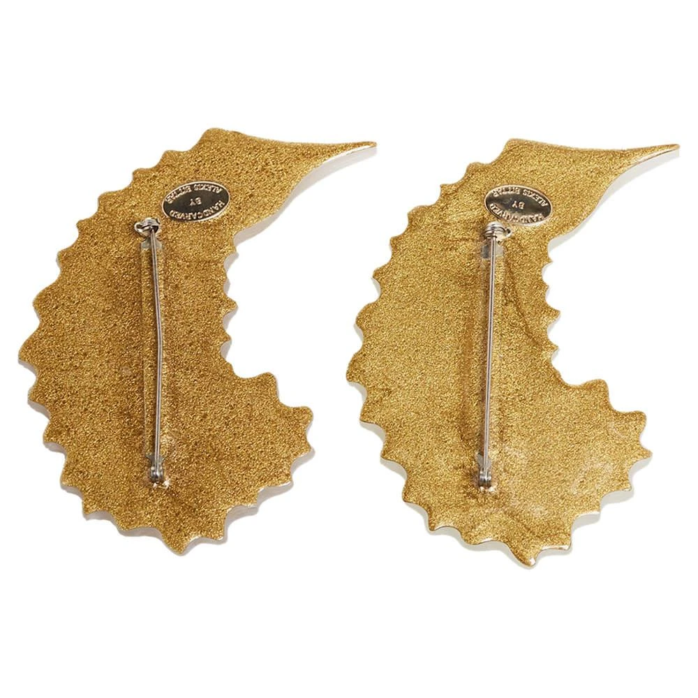 商品[二手商品] Alexis Bittar|Alexis Bittar White/Grey Lucite Feather Crystal Brooch Set of Two,价格¥809,第2张图片详细描述
