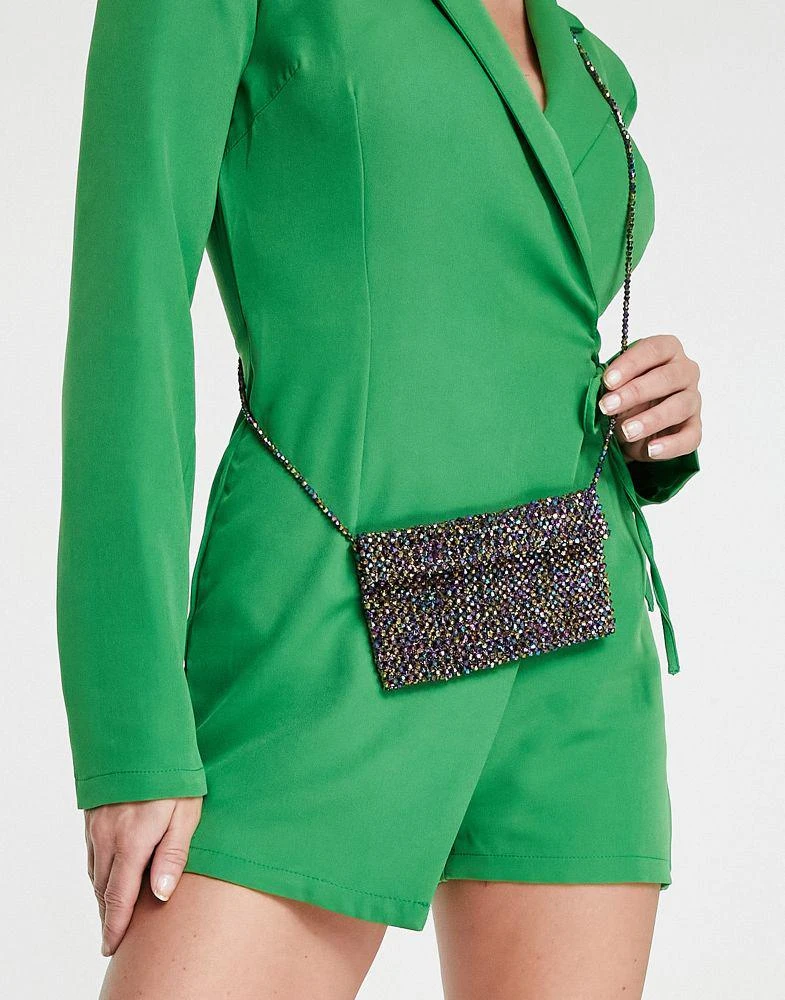 商品ASOS|ASOS DESIGN beaded mini crossbody bag in multi colour,价格¥109,第1张图片
