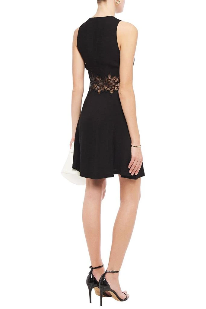 商品Sandro|Elena flared guipure lace-paneled crinkled-crepe mini dress,价格¥669,第3张图片详细描述