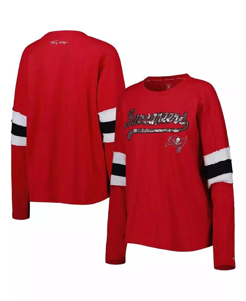 商品Tommy Hilfiger|Women's Red Tampa Bay Buccaneers Justine Long Sleeve Tunic T-shirt,价格¥421,第4张图片详细描述