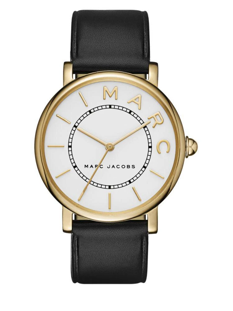 商品Marc Jacobs|RoxyThree-Hand Black Leather Strap Watch,价格¥1503,第2张图片详细描述