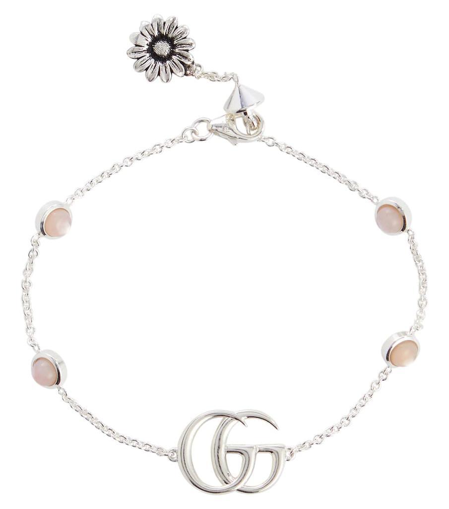 商品Gucci|Double G sterling silver bracelet with mother of pearl,价格¥2982,第1张图片