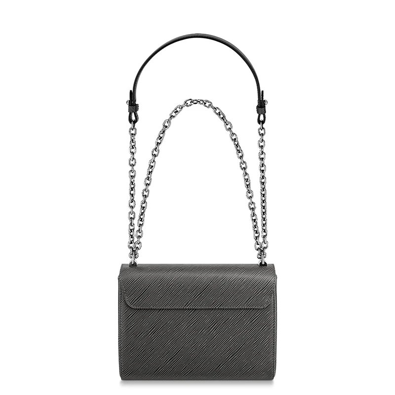 预售十天 Louis Vuitton/路易威登 TWIST系列 女士中号金属锡灰色粒纹Epi皮革银色饰面链条单肩斜挎包M56530 商品
