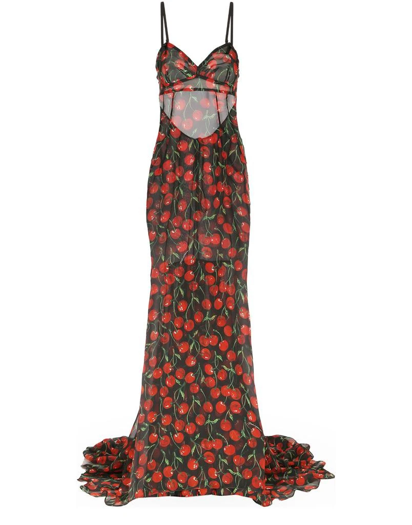 商品Dolce & Gabbana|樱桃印花雪纺长款连衣裙,价格¥36137,第1张图片