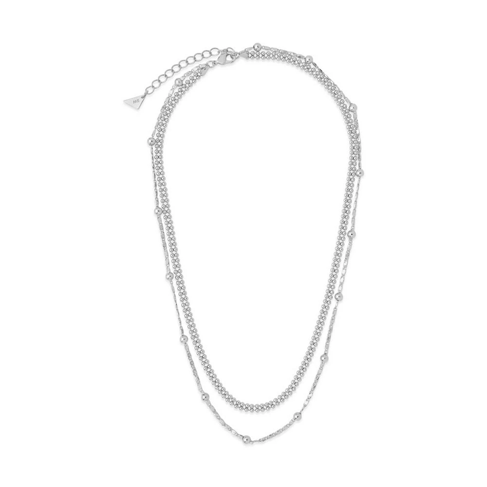 商品Sterling Forever|Women's Layered Beaded Silver Plated Chain Necklace,价格¥407,第2张图片详细描述
