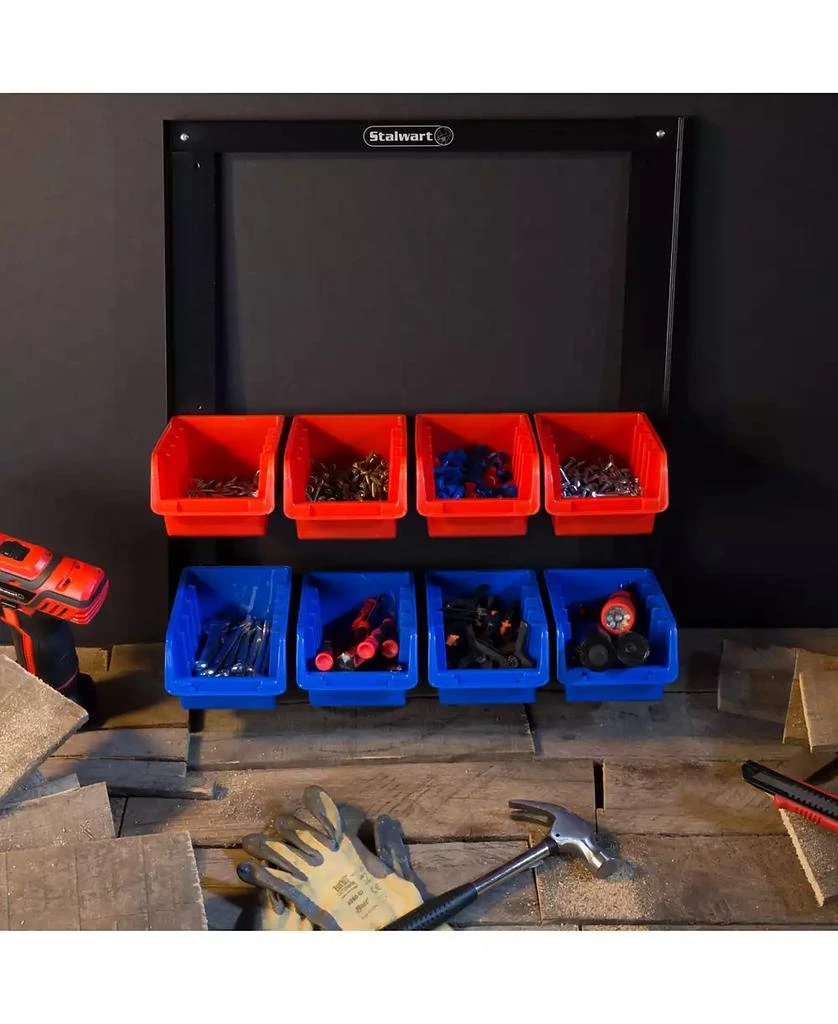 商品Trademark Global|8 Bin Storage Rack organizer - Wall Mountable Container with Removable Drawers by Stalwart,价格¥515,第4张图片详细描述