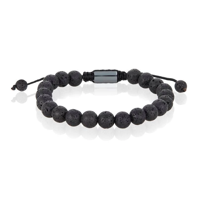 商品Crucible Jewelry|Crucible Los Angeles Lava Natural Stone 8mm Beads on Adjustable Cord Tie Bracelet,价格¥141,第1张图片