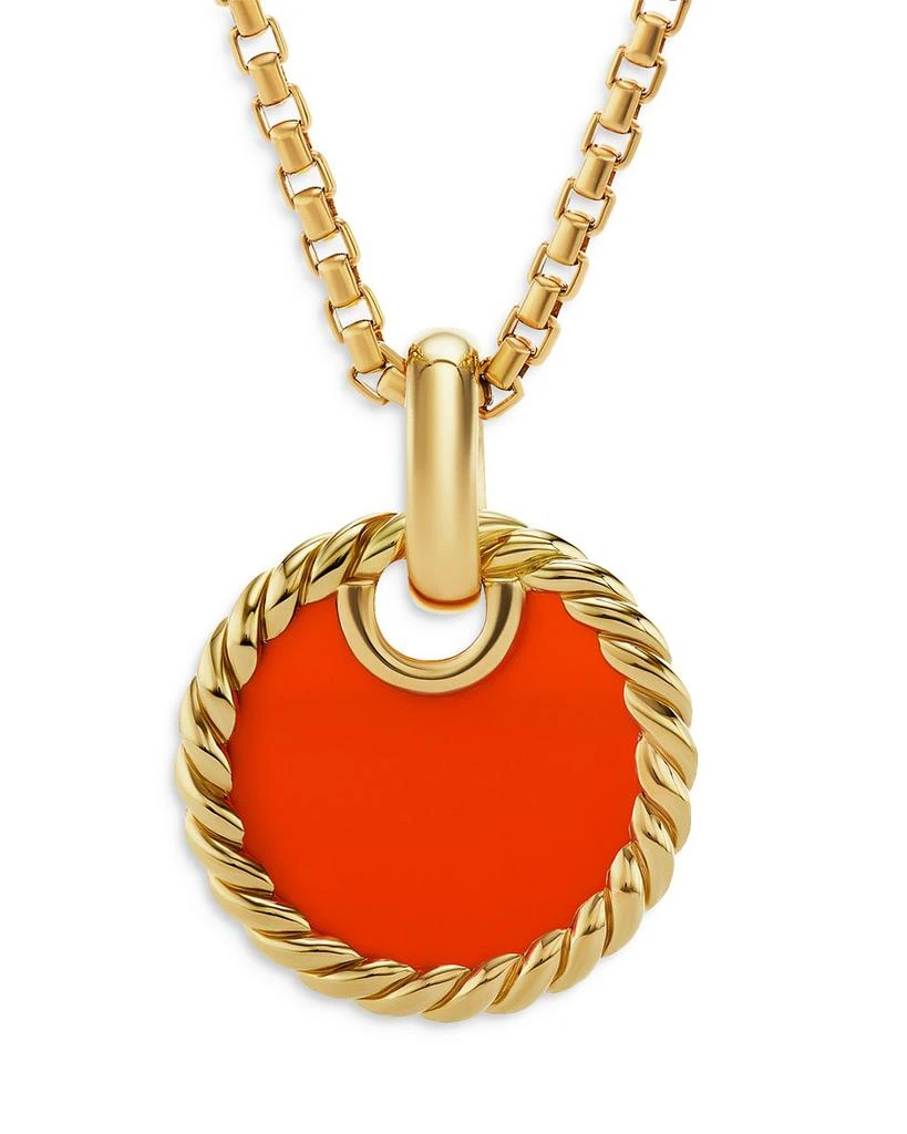 商品David Yurman|18K Yellow Gold DY Elements® Carnelian Disc Pendant,价格¥7100,第1张图片