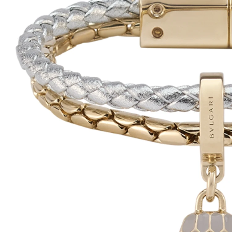 商品[国内直发] BVLGARI|宝格丽 品牌Logo 皮革 手链 女款 银色,价格¥8818,第5张图片详细描述