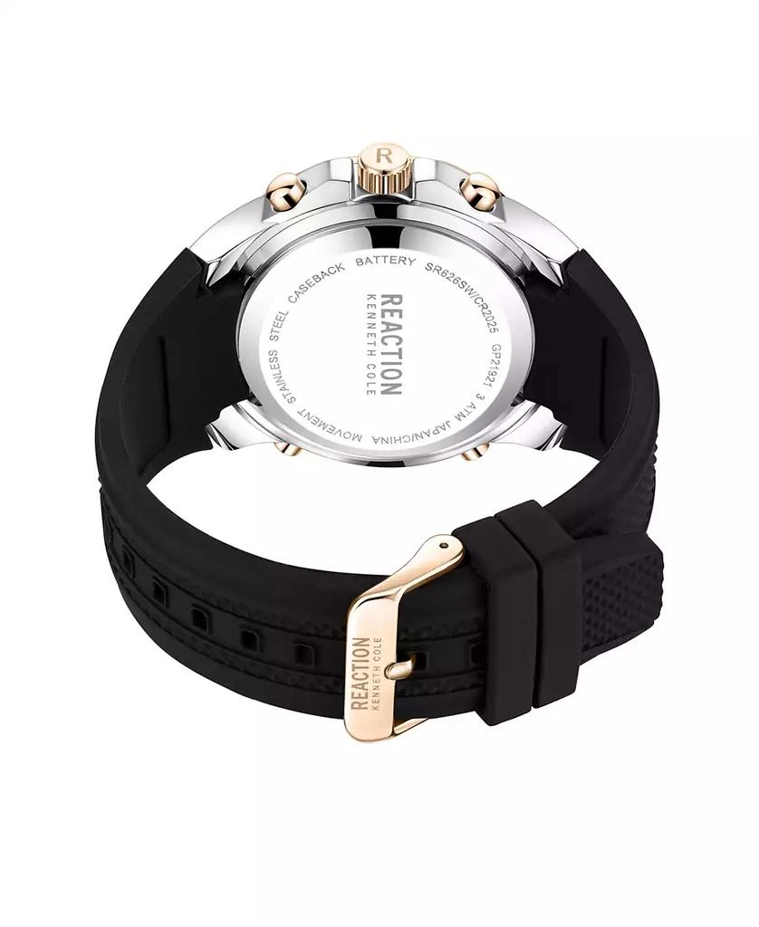 商品Kenneth Cole|Men's Ana-digi Black Silicon Strap Watch, 48mm,价格¥540,第3张图片详细描述