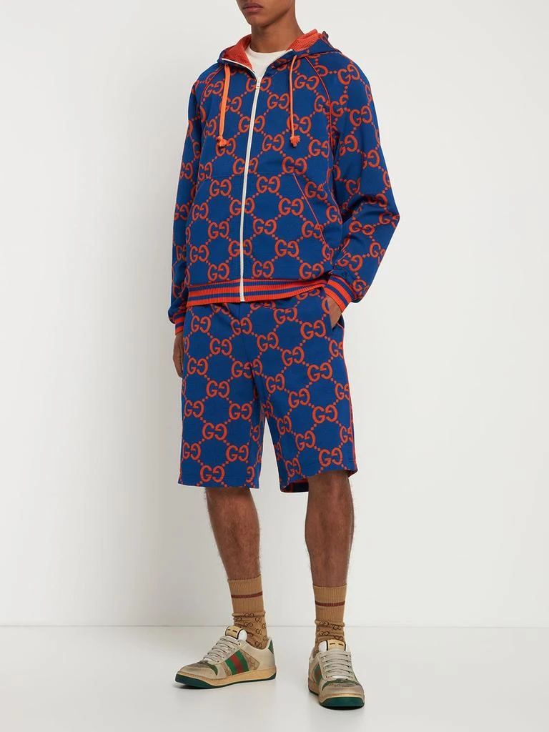 商品Gucci|Gg Technical Jacquard Hooded Sweatshirt,价格¥16608,第1张图片