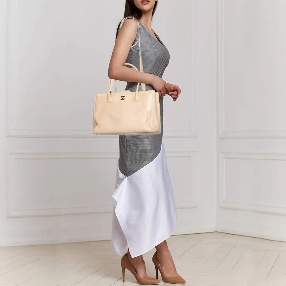 商品[二手商品] Chanel|Chanel Cream Leather Cerf Shopper Tote,价格¥8299,第2张图片详细描述