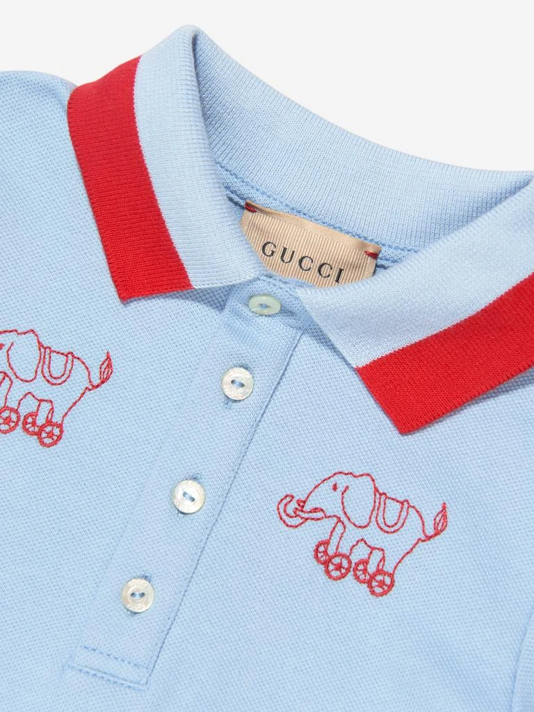 商品Gucci|Gucci Baby Boys Polo Romper in Blue,价格¥2281,第3张图片详细描述