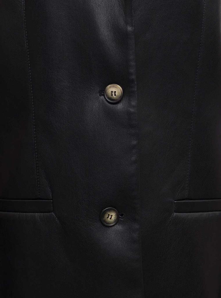 商品Nanushka|Black Single BreastedVegan Leather Blazer,价格¥3945,第5张图片详细描述