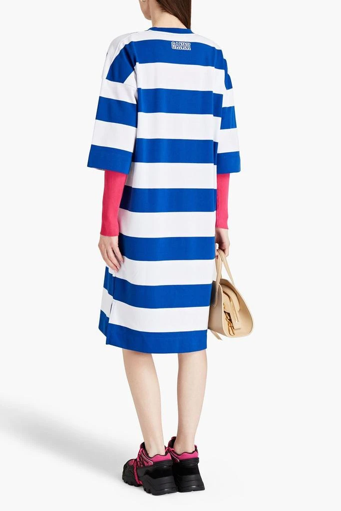 商品Ganni|Daphne striped cotton-blend jersey midi dress,价格¥550,第3张图片详细描述