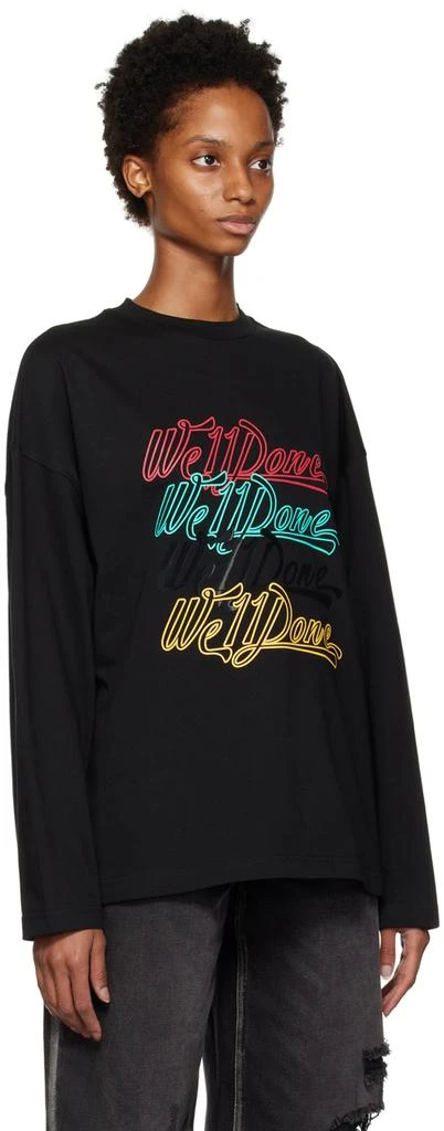 商品We11done|Black Rainbow Long Sleeve T-Shirt,价格¥780,第2张图片详细描述