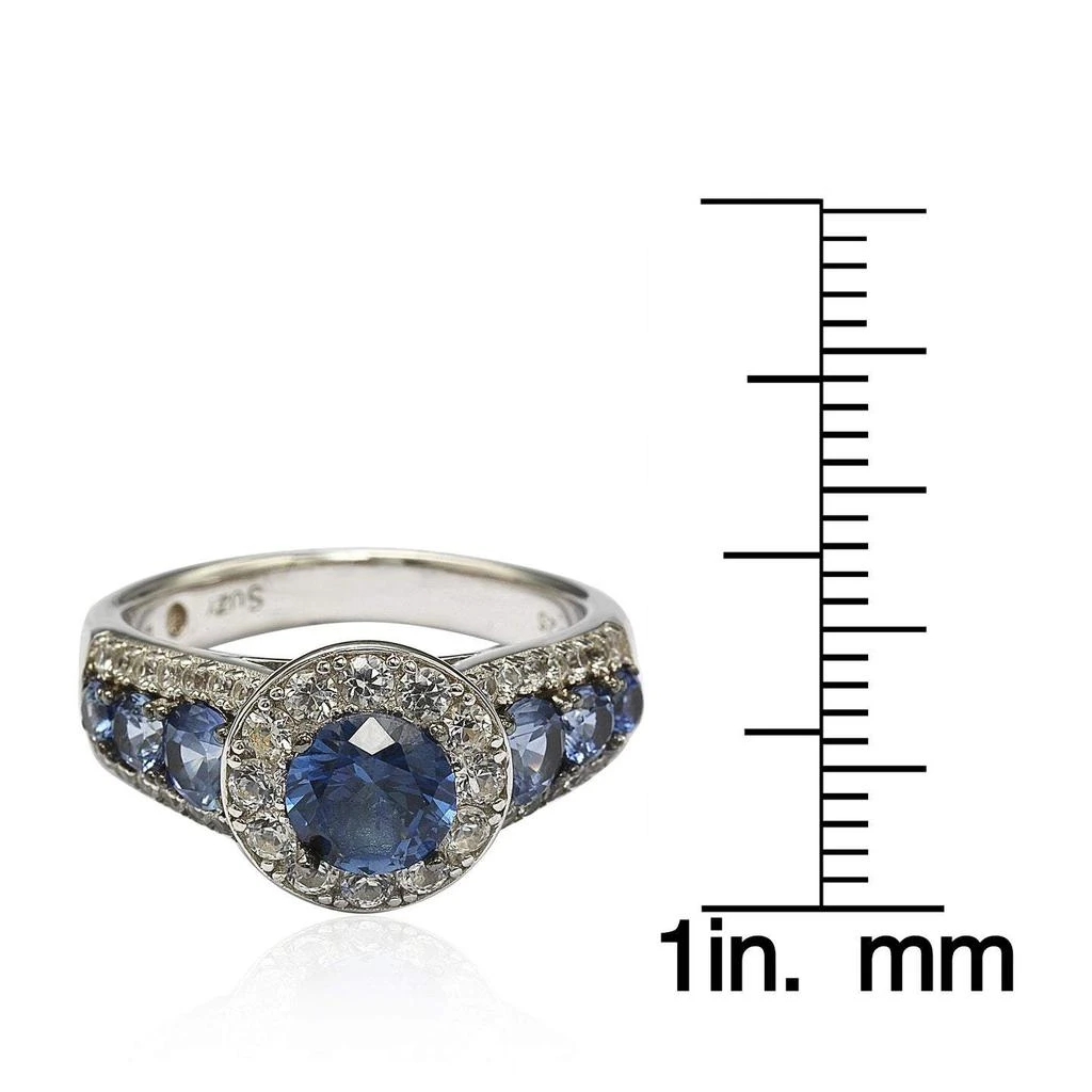 商品Suzy Levian|Sterling Silver 3.61ct TGW Sapphire and Diamond Bridal Engagement Ring,价格¥3326,第4张图片详细描述