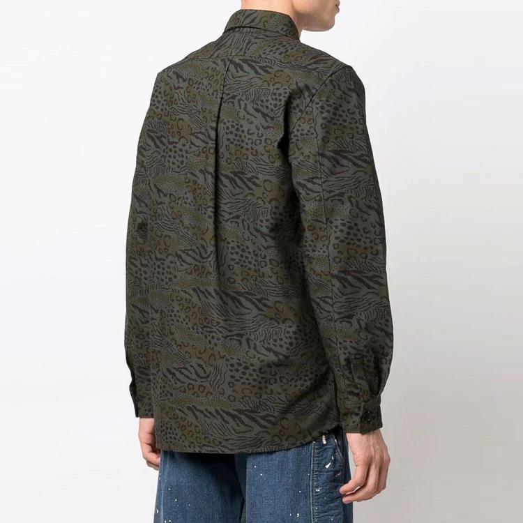 商品[国内直发] Kenzo|FW21 动物纹拉链长袖衬衫 男款 绿色,价格¥1712,第3张图片详细描述