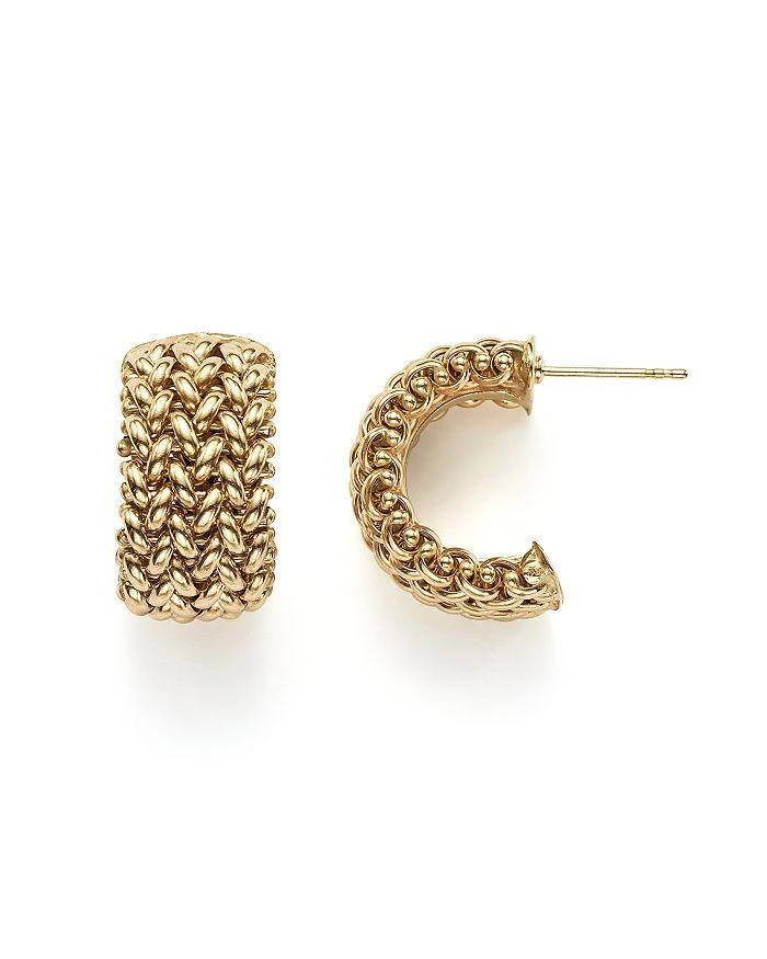 商品Bloomingdale's|14K Yellow Gold Woven Hoop Earrings,价格¥33582,第1张图片详细描述