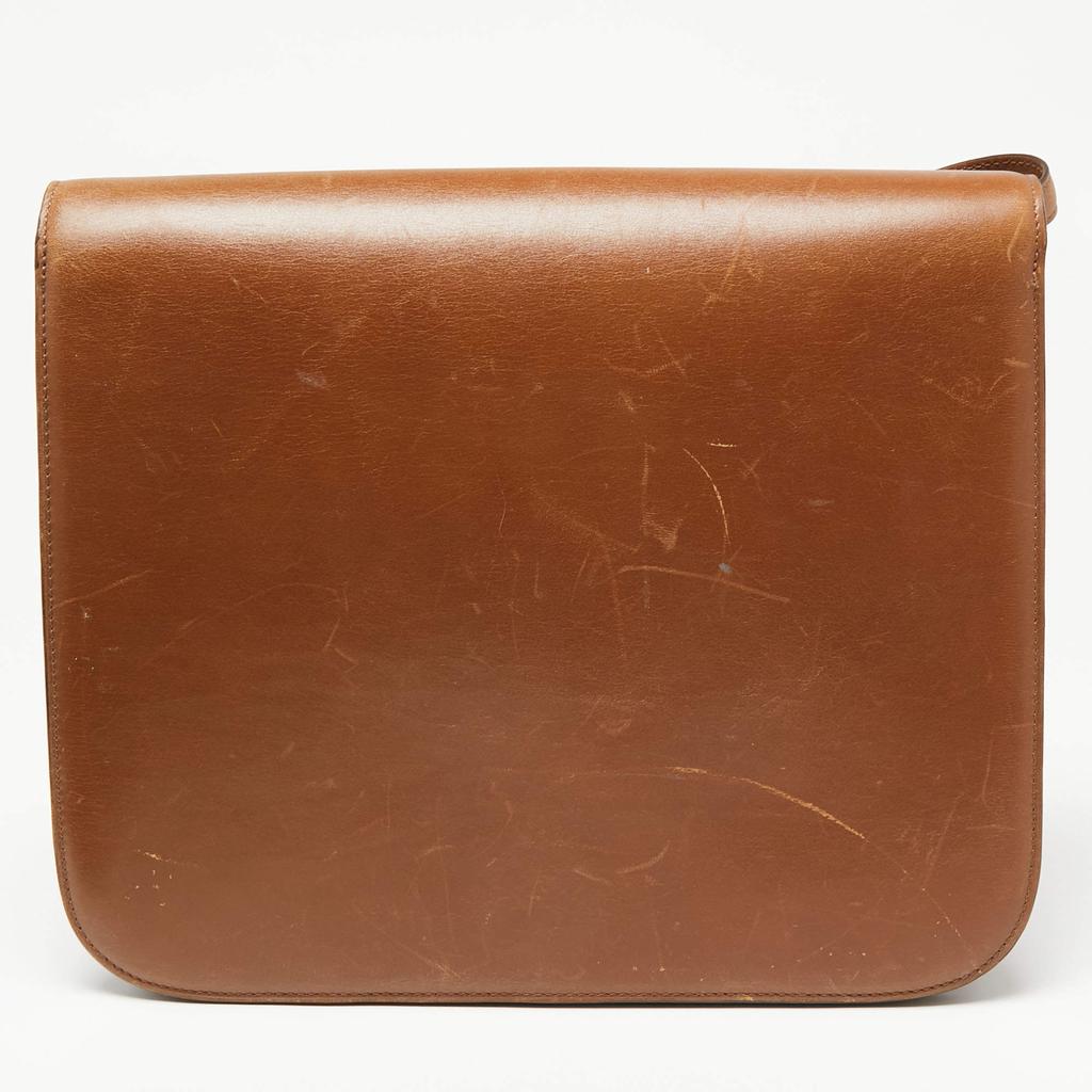 Celine Brown Leather Large Classic Box Shoulder Bag商品第4张图片规格展示