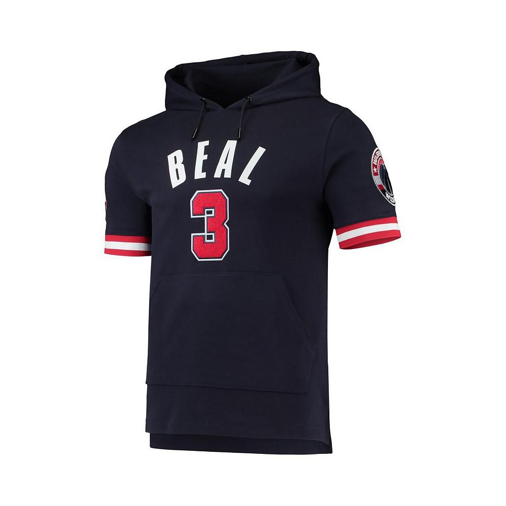 Men's Bradley Beal Navy Washington Wizards Name and Number Short Sleeve Pullover Hoodie商品第2张图片规格展示